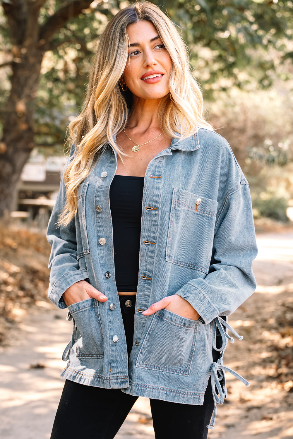 Denim jacket in blue, boyfriend style 