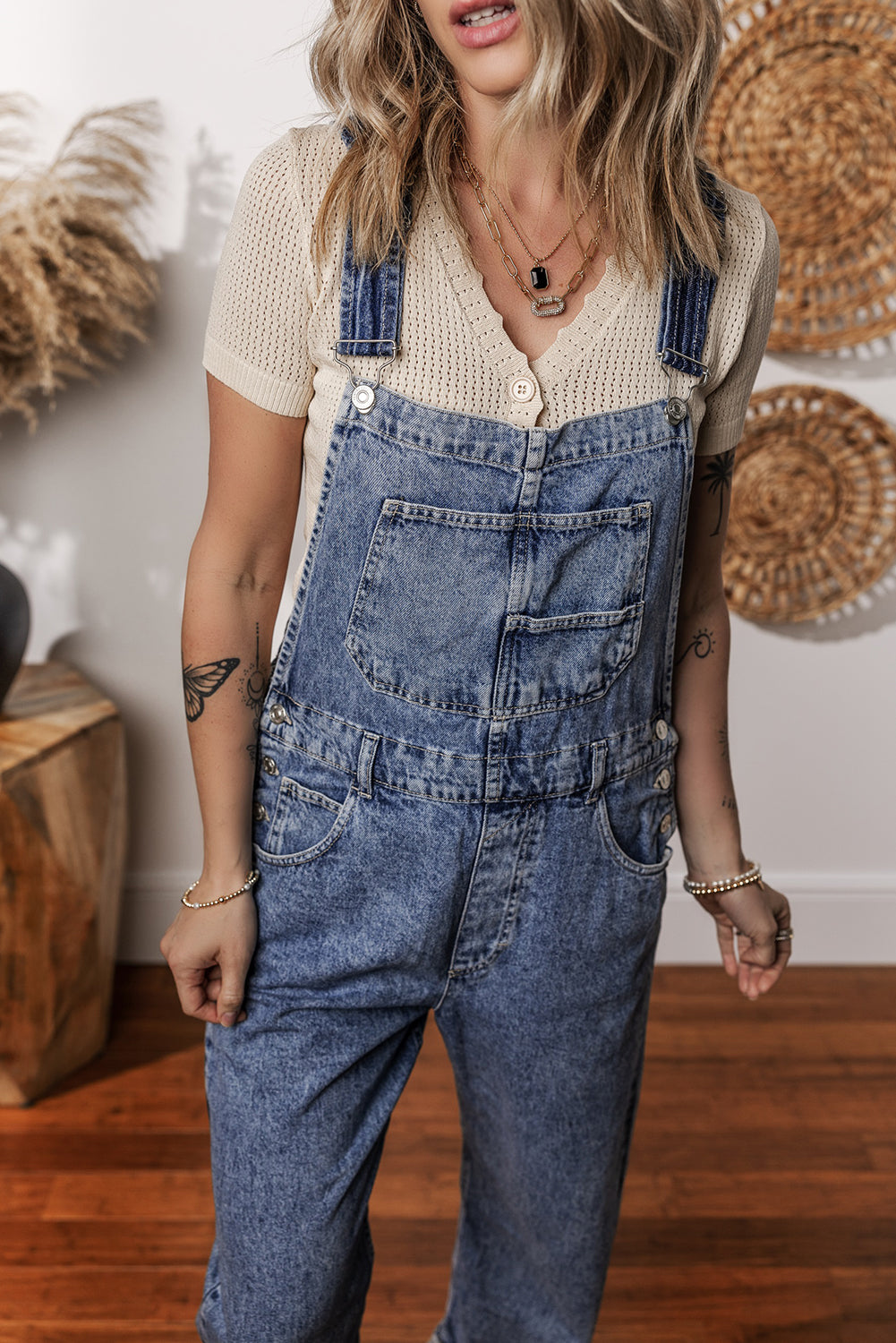 Long denim jumpsuit 