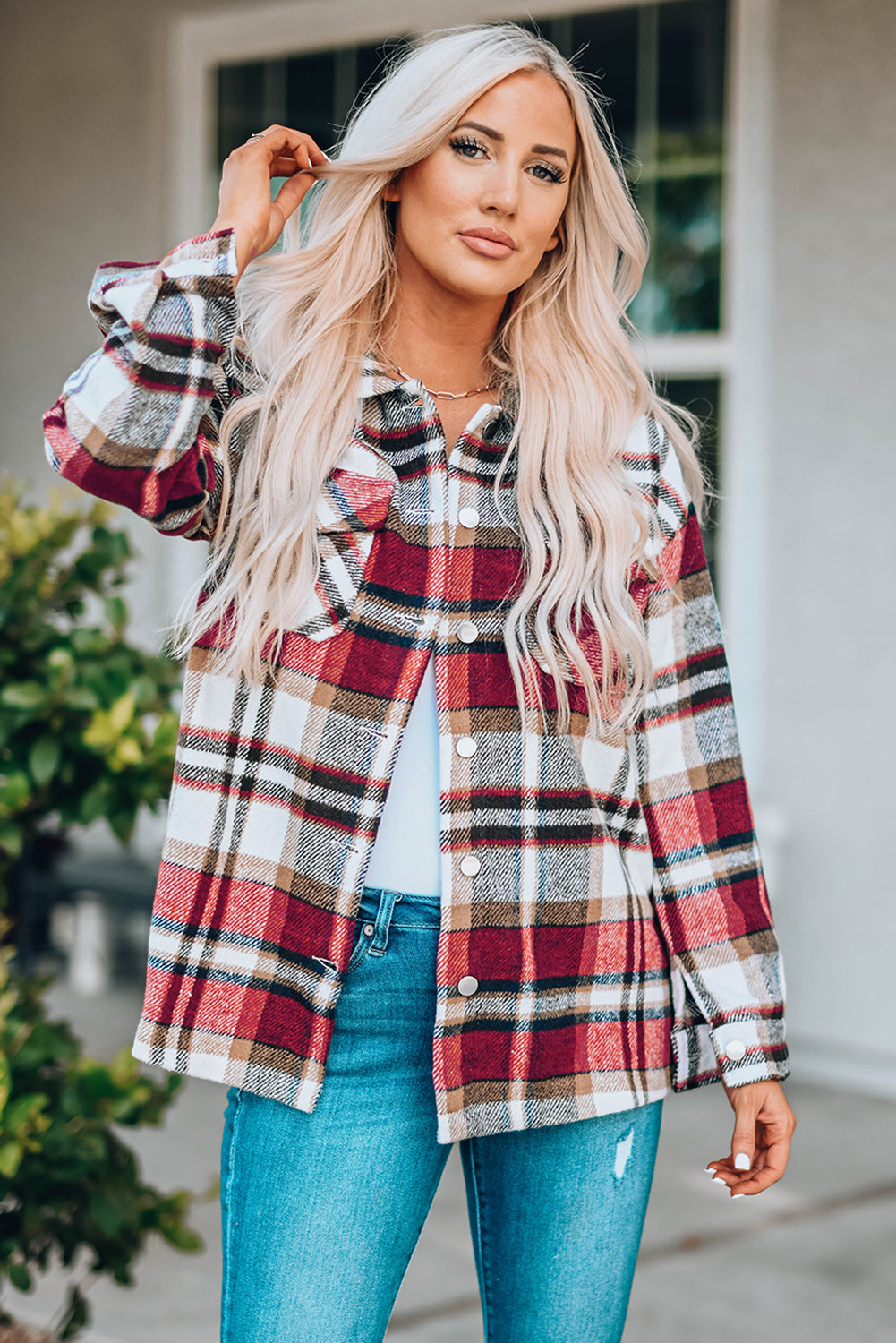 Plaid shacket shirt 