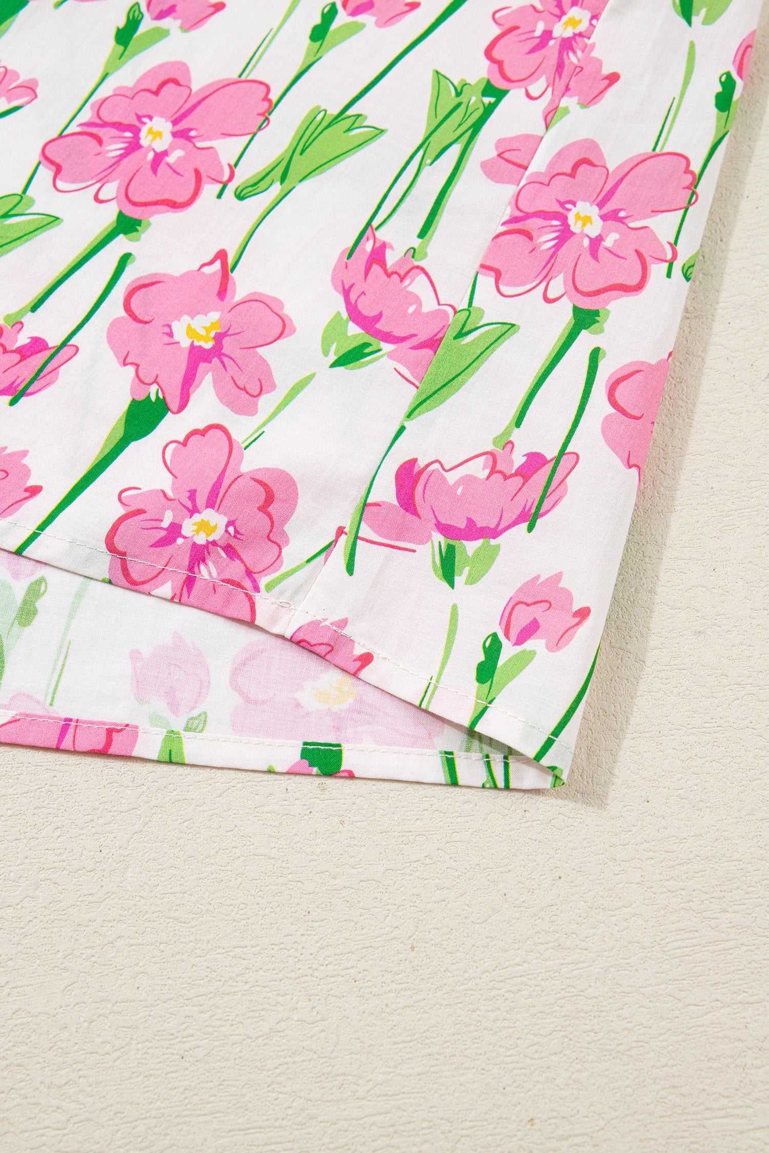 Памучна блуза с принт на цветя