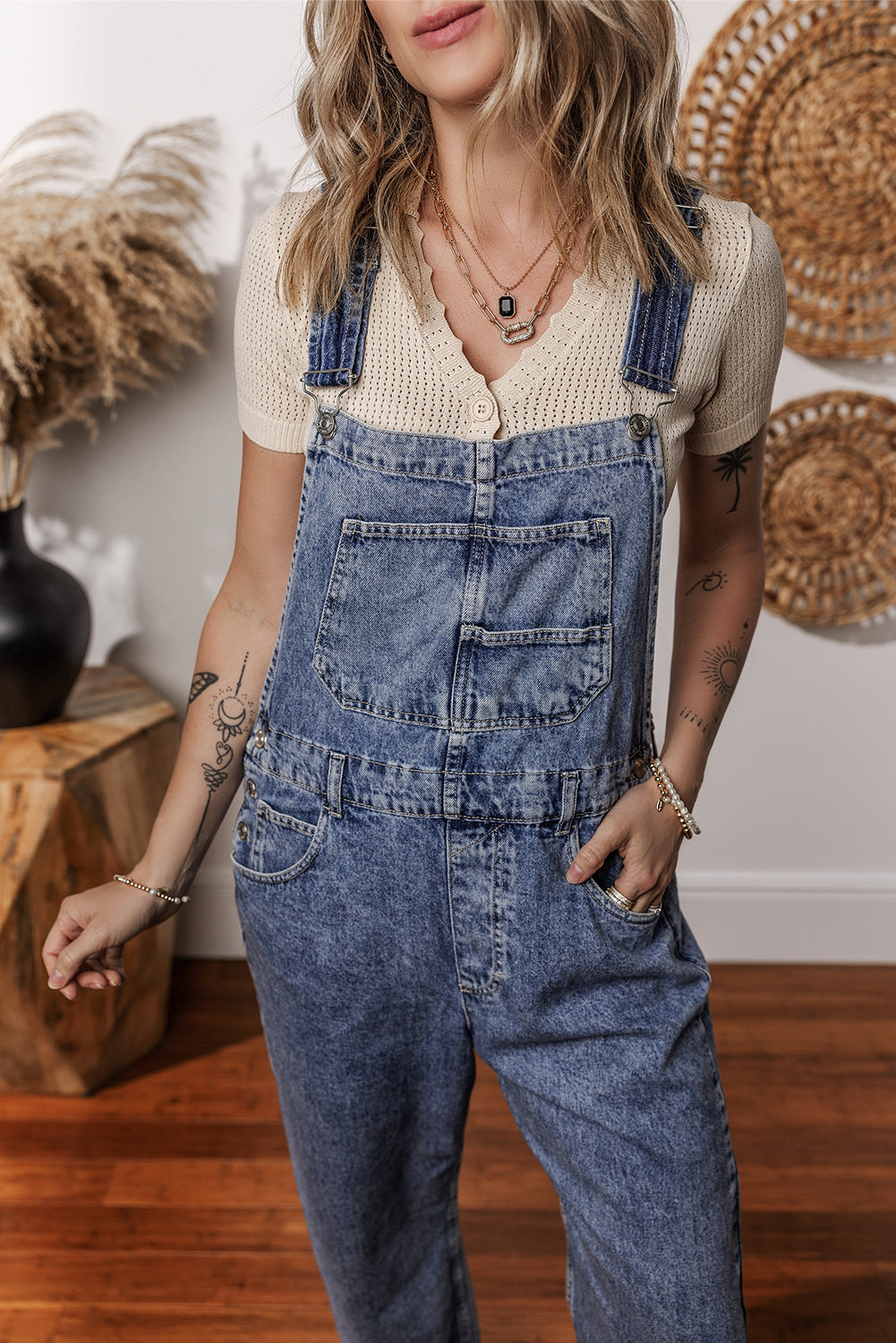 Long denim jumpsuit 