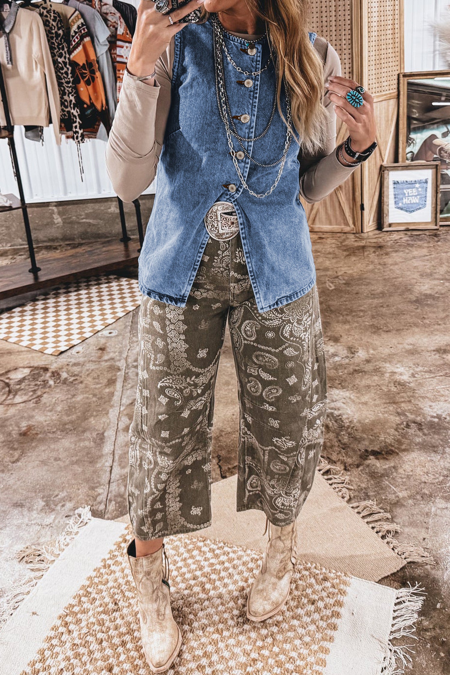 дамска western визия с боти