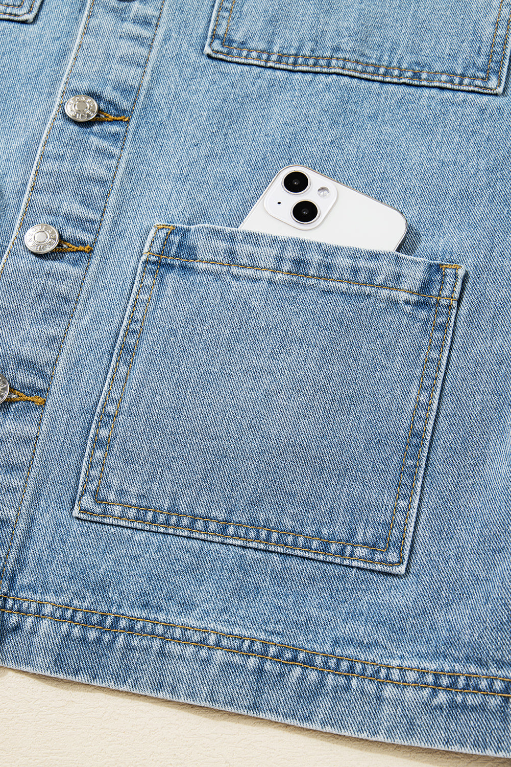 Denim jacket in blue, boyfriend style 