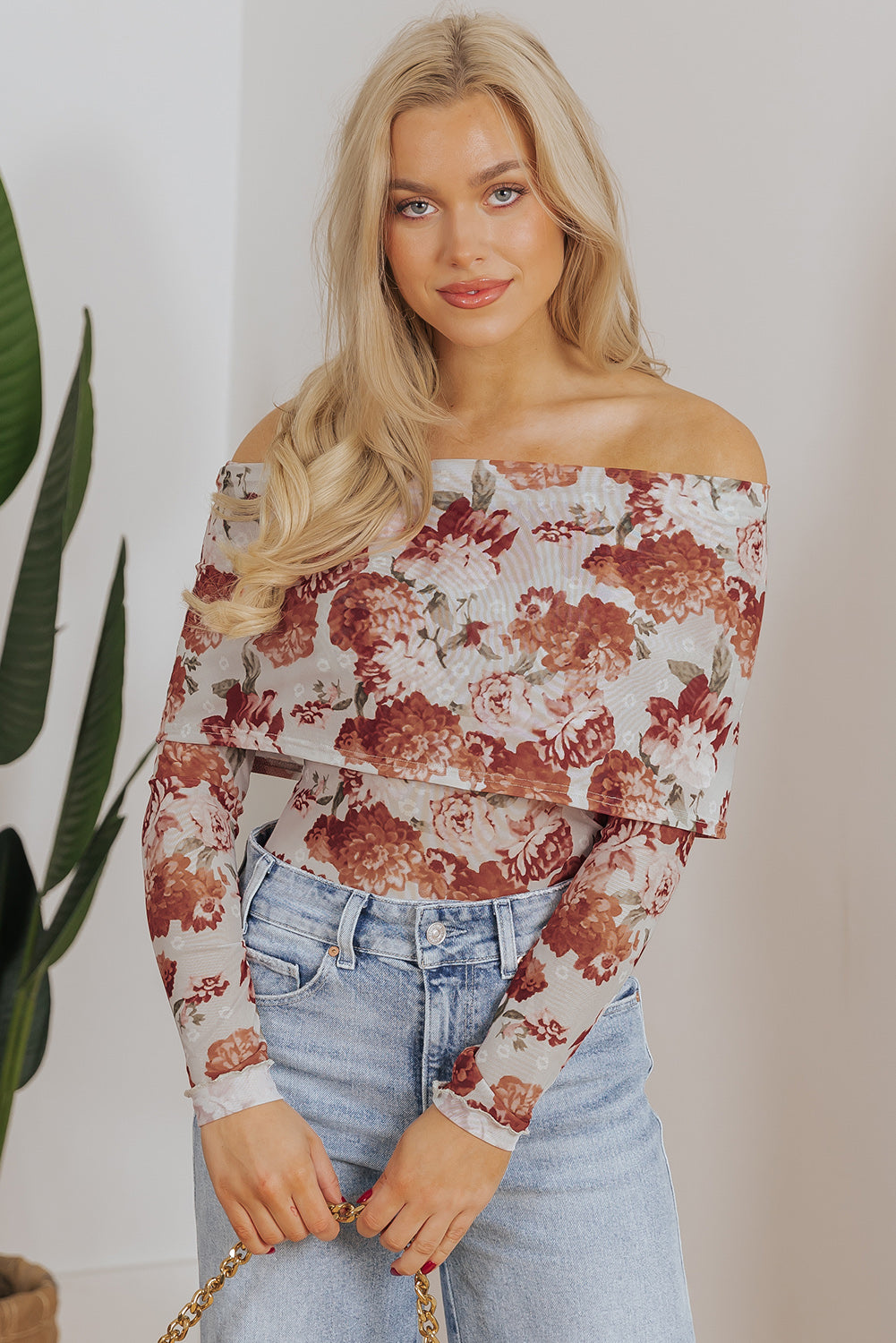 Floral print bodysuit 