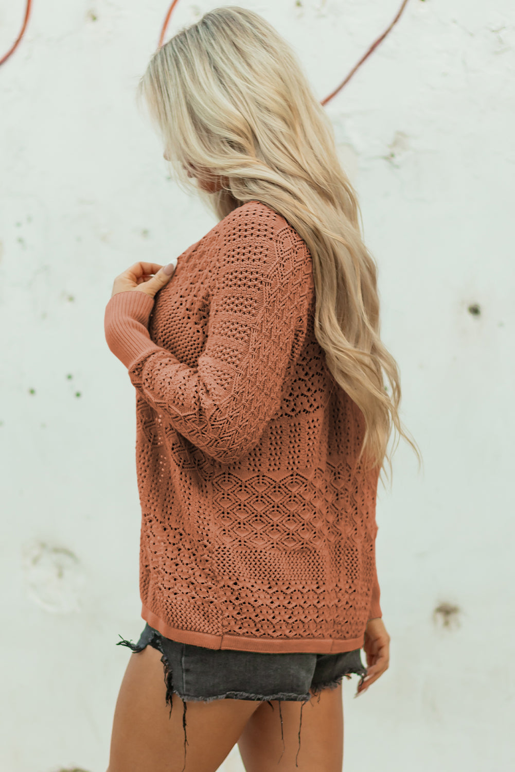 Openwork cardigan 