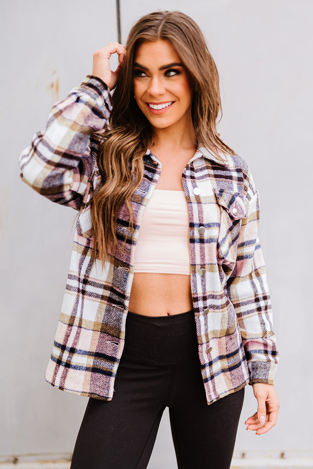 Plaid shacket shirt 