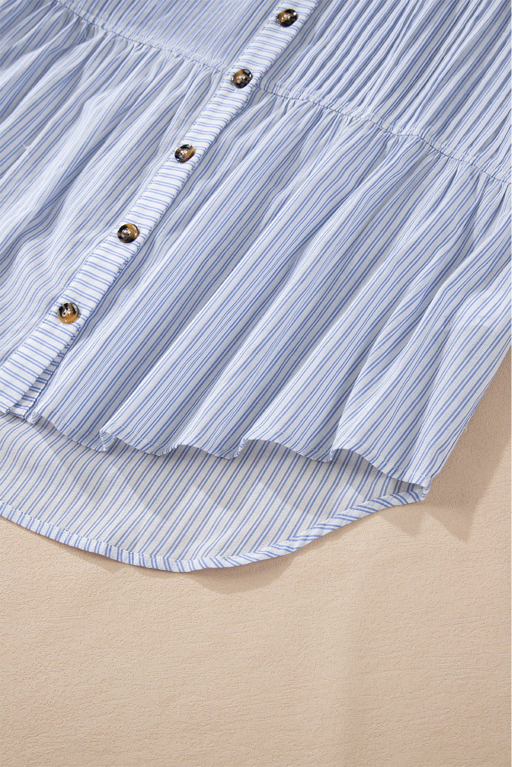 Striped cotton long-sleeved shirt 
