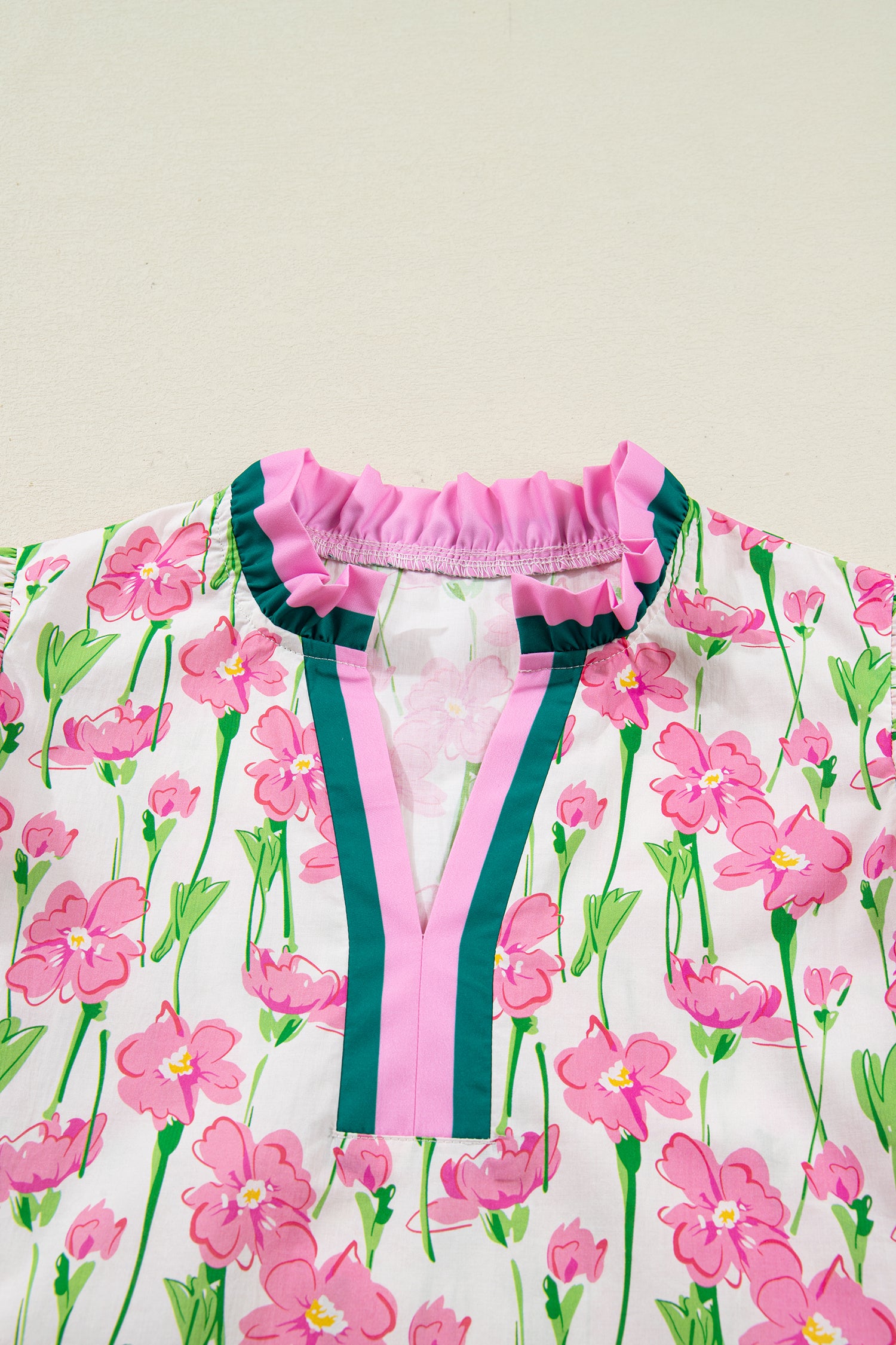 Памучна блуза с принт на цветя