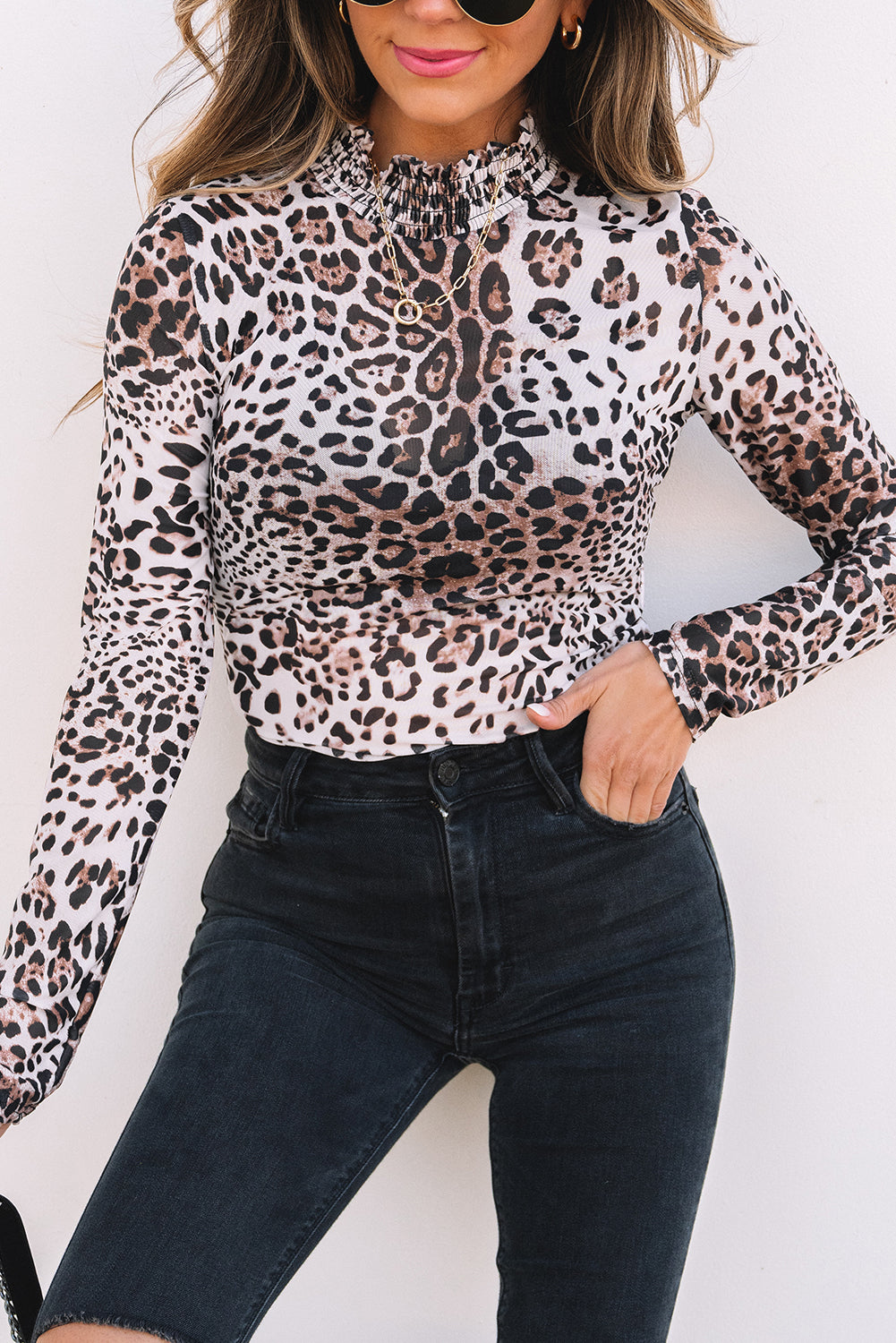 Leopard print bodysuit 