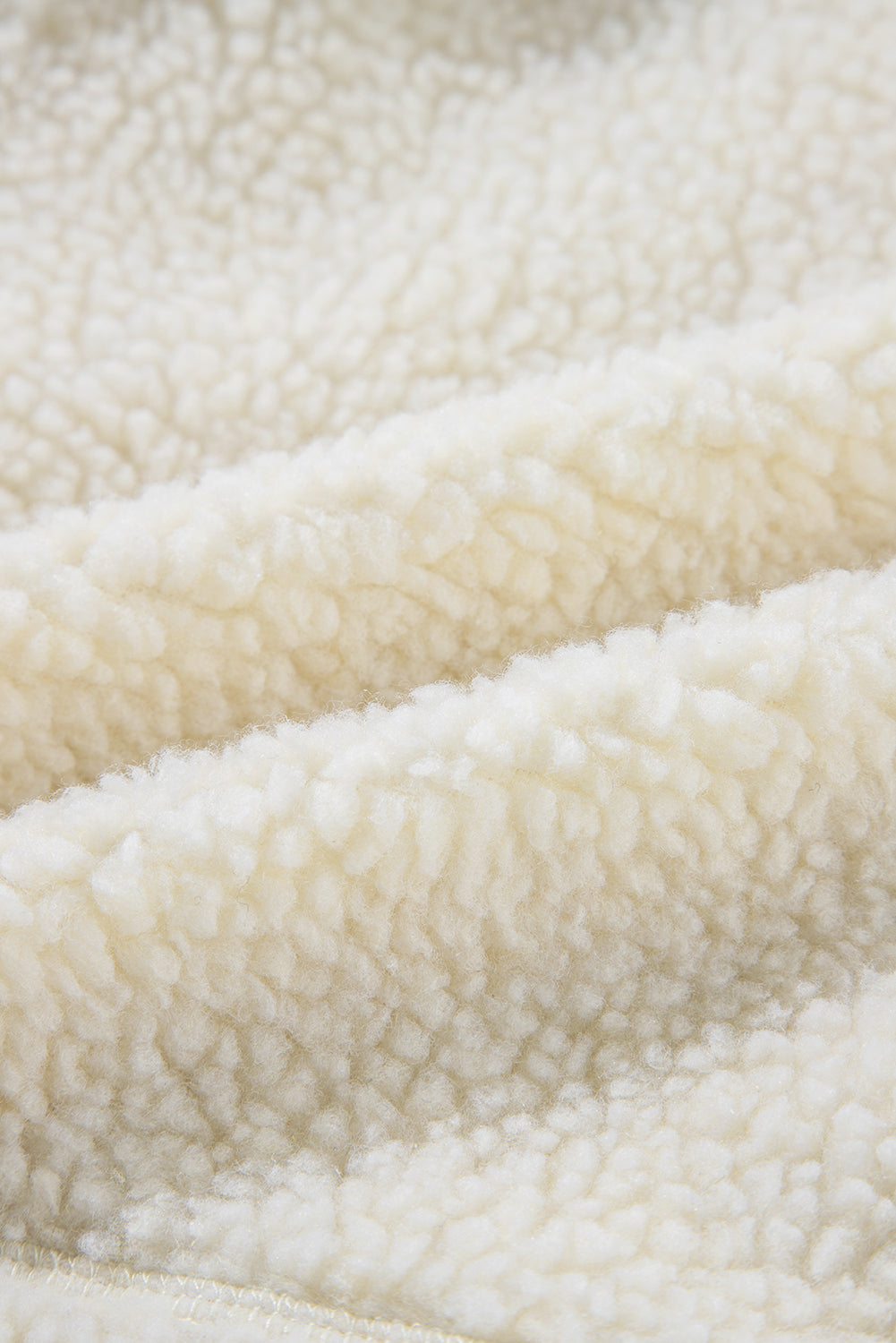 Fluffy light beige jacket with hood 