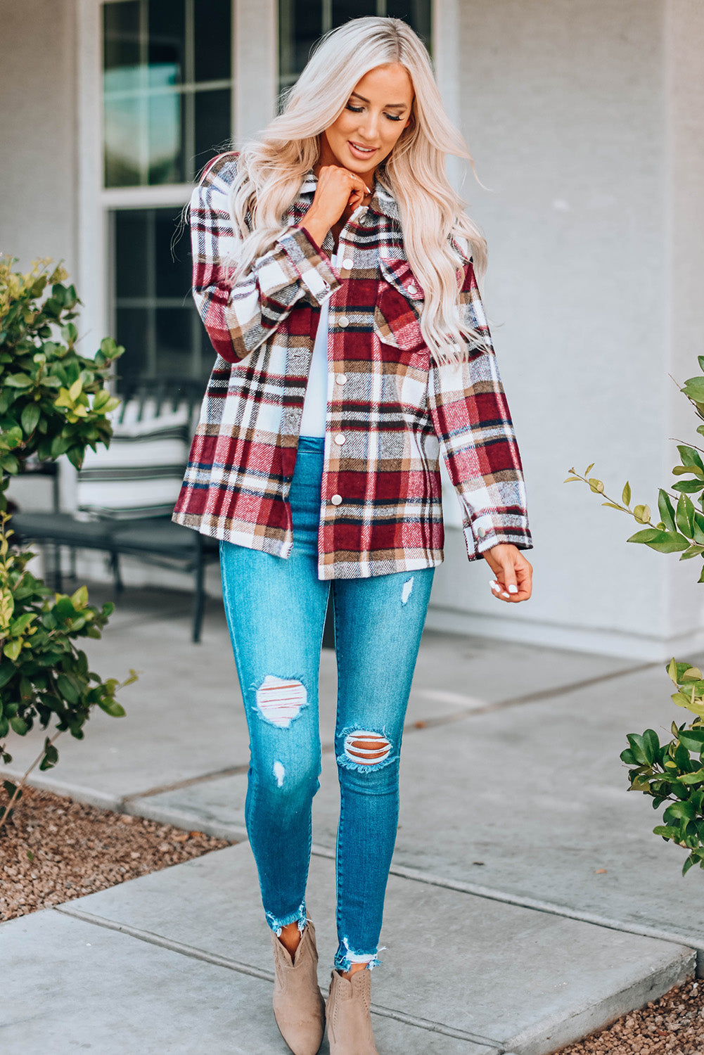 Plaid shacket shirt 