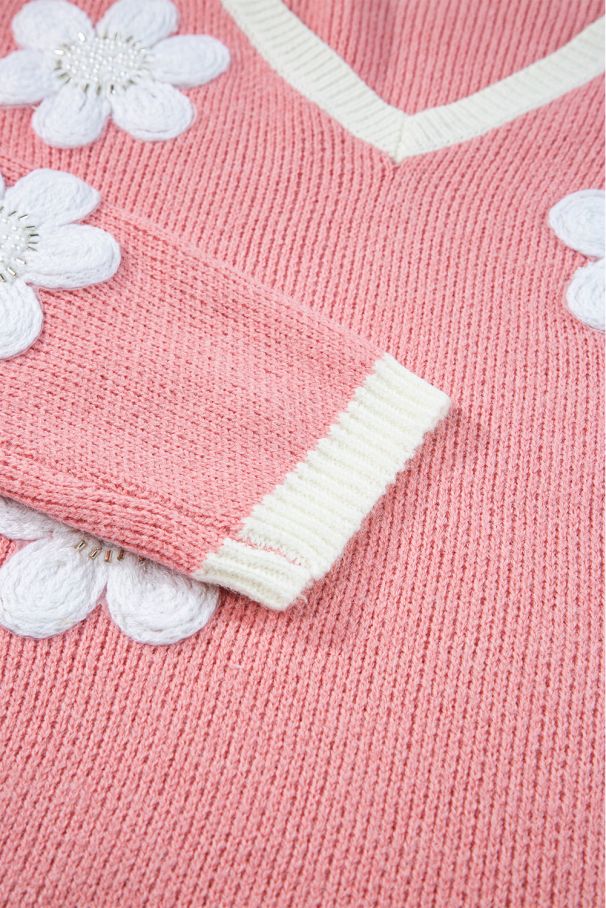 Пуловер с флорален принт