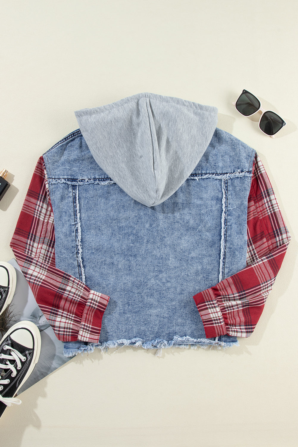 Denim jacket with hood 