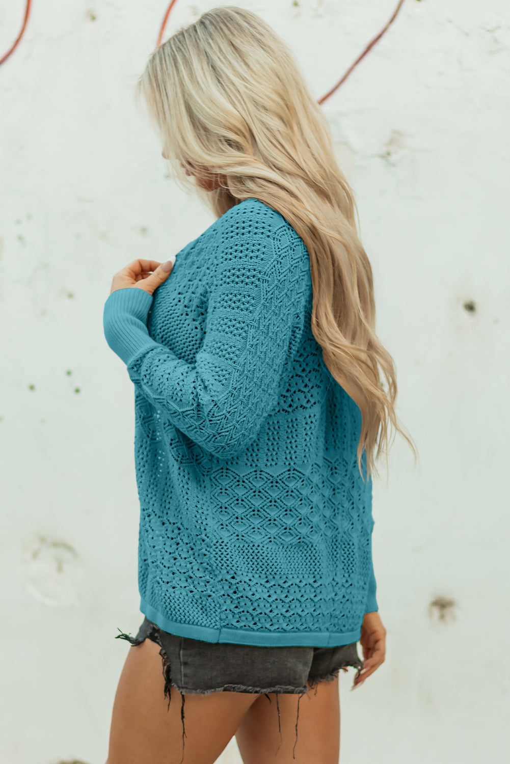 Openwork cardigan 