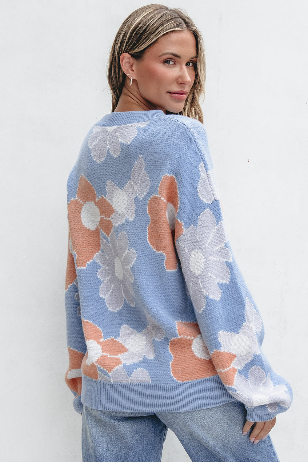 Floral print sweater 