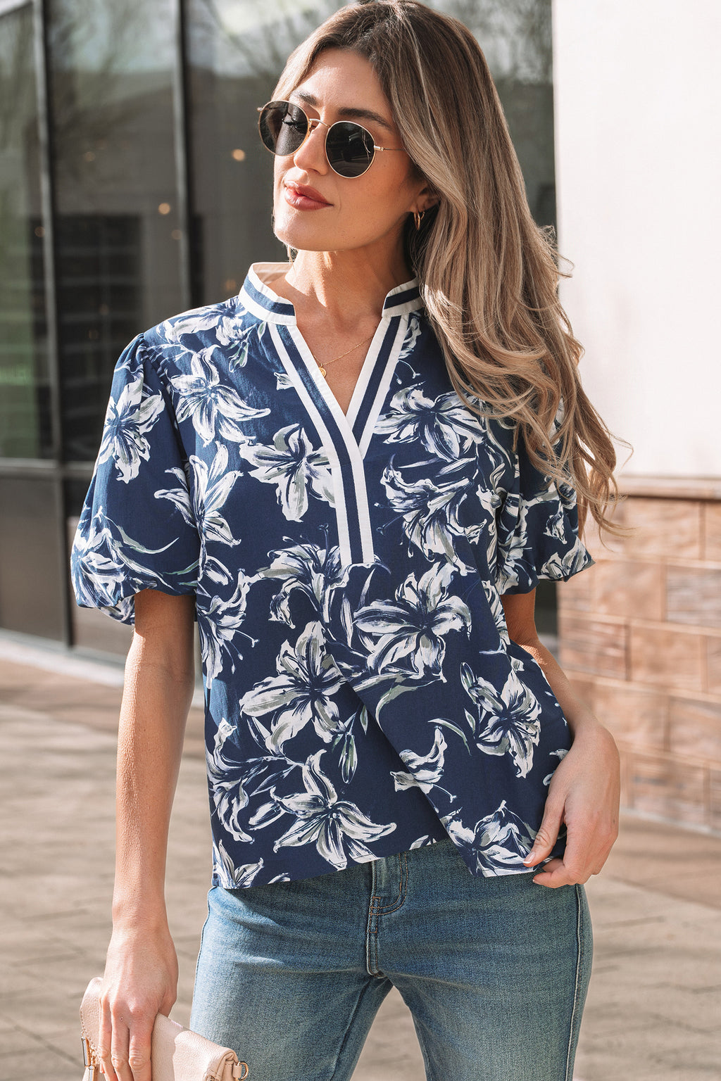 Блуза с флорален принт