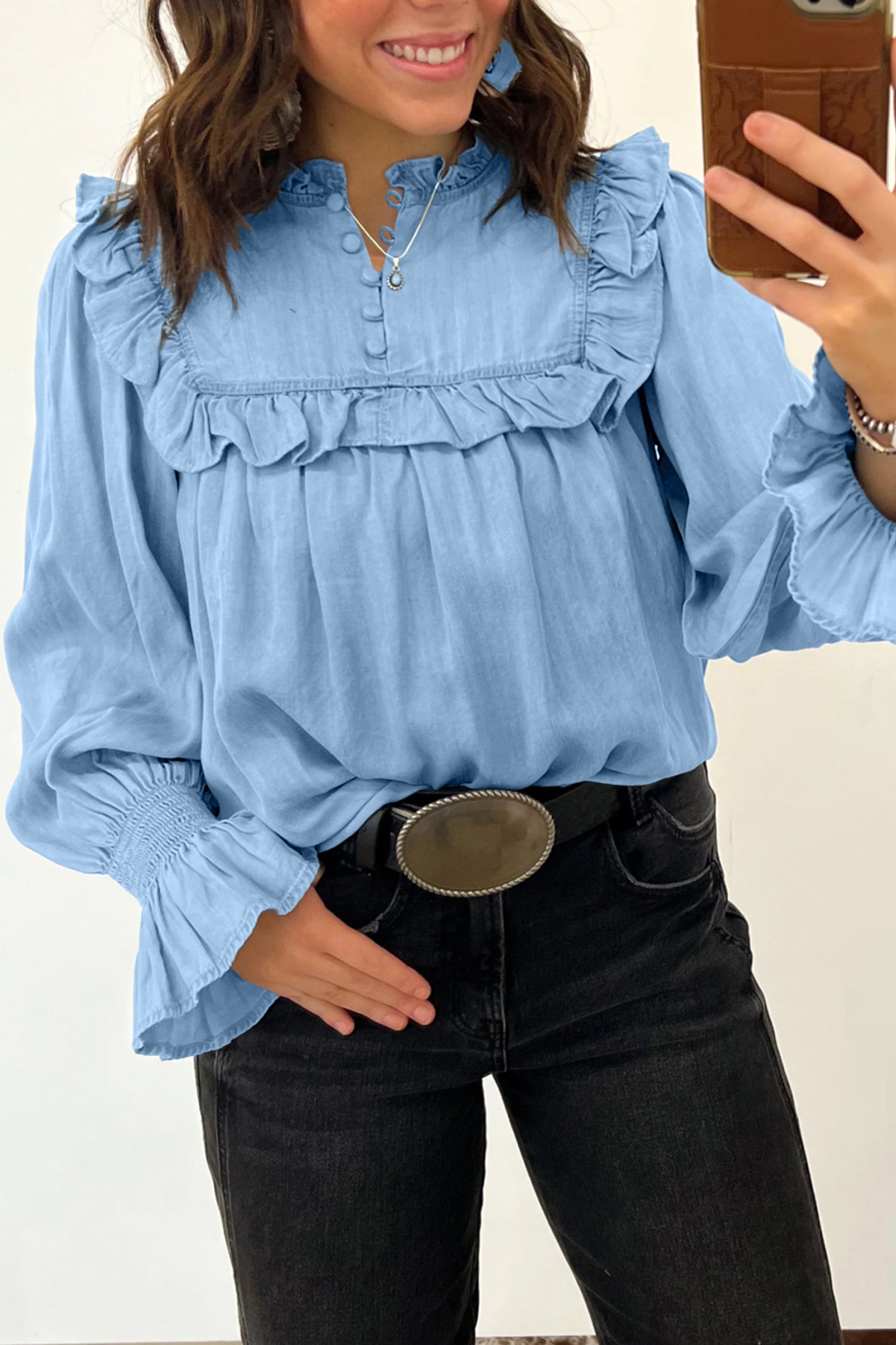 Denim blouse