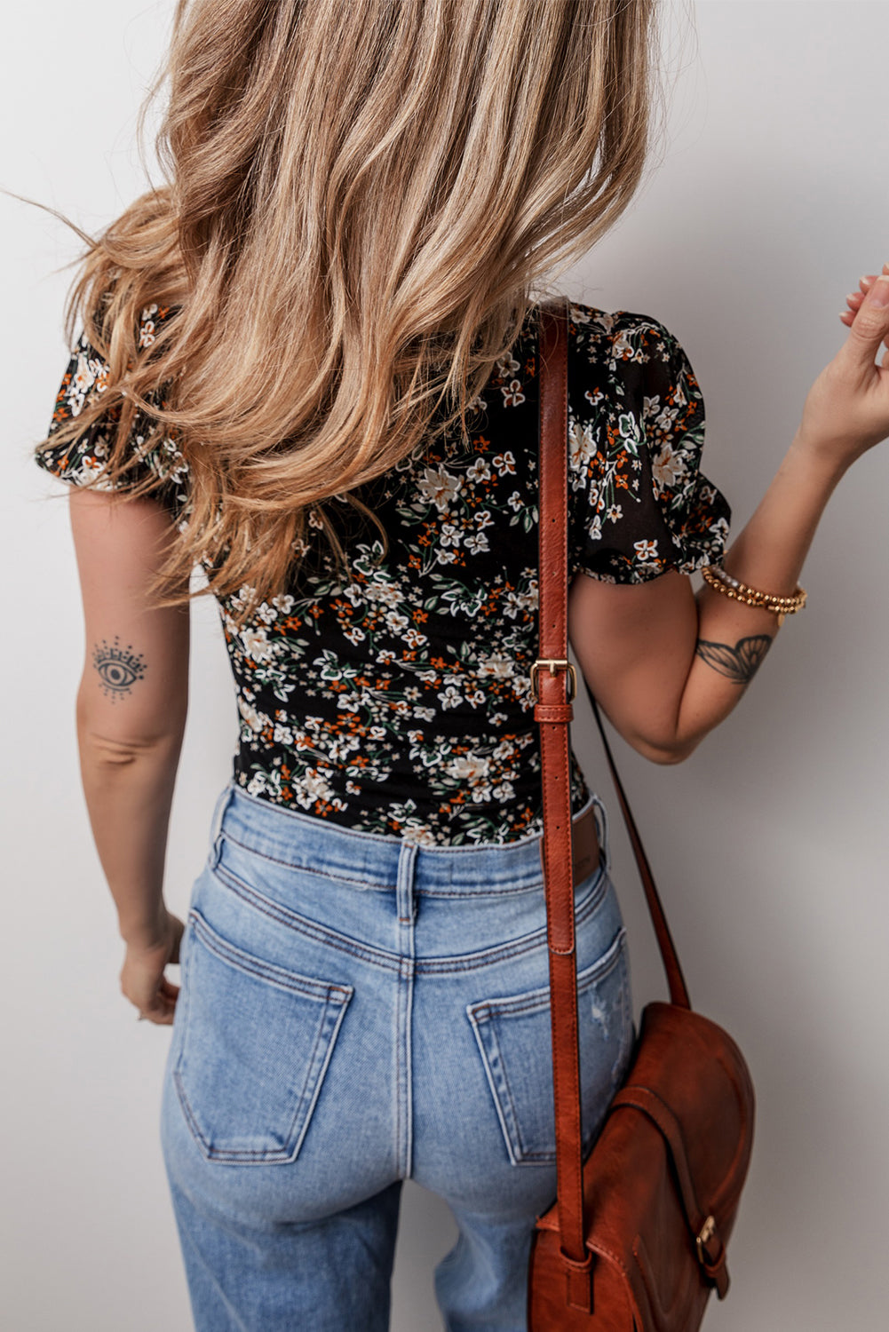 Floral print bodysuit 