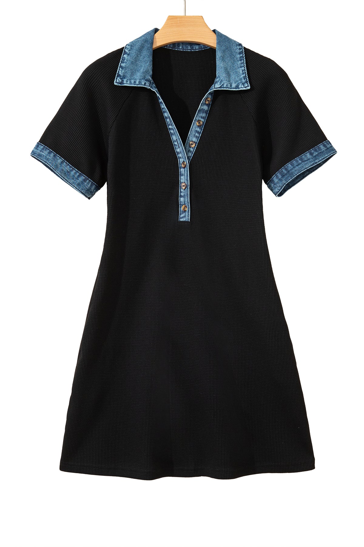 Dress with denim details