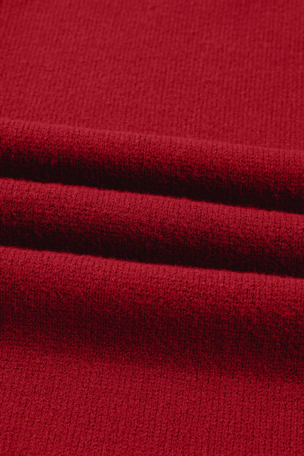 Дълга плетена рокля в червено с джобове