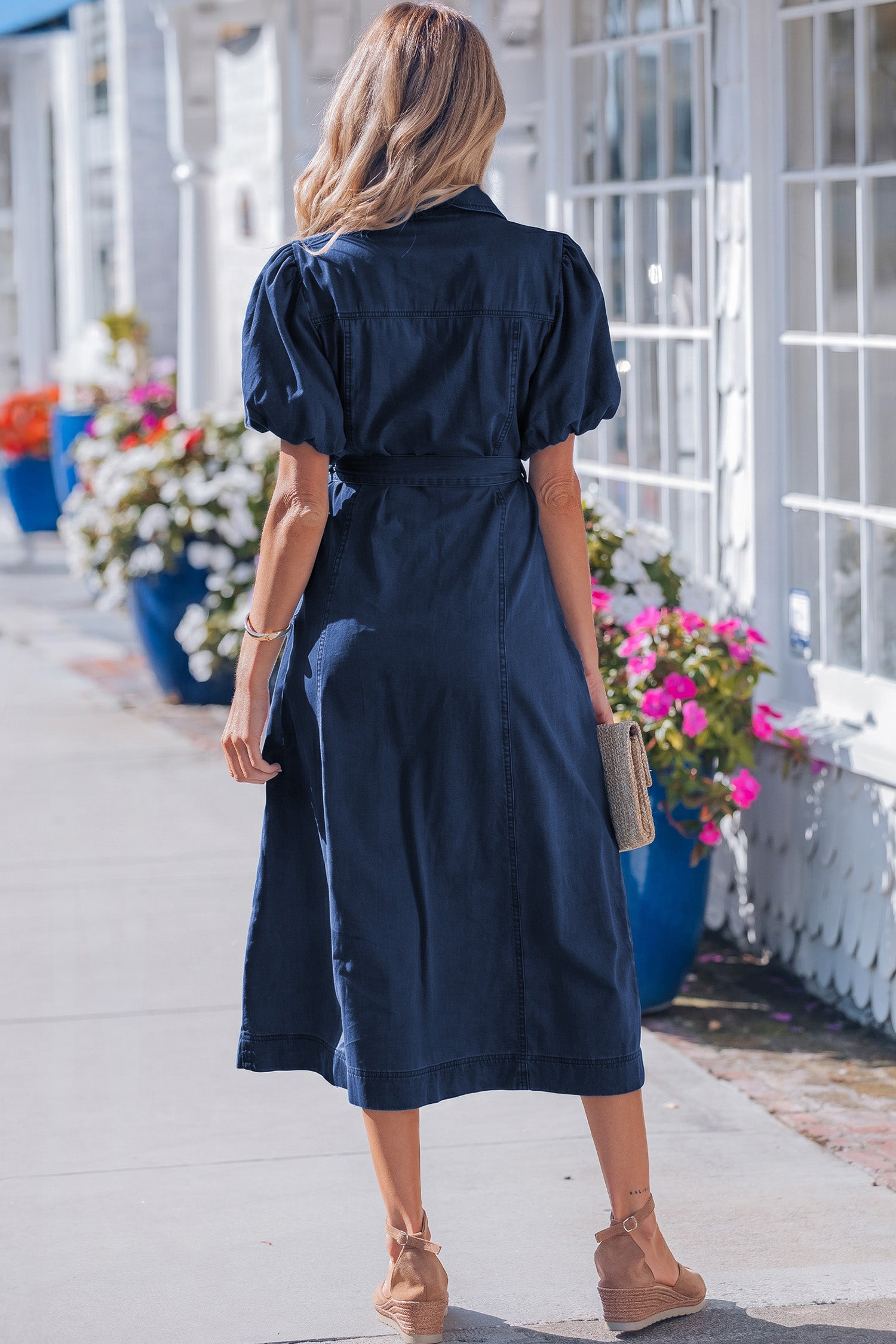 Дълга дънкова рокля