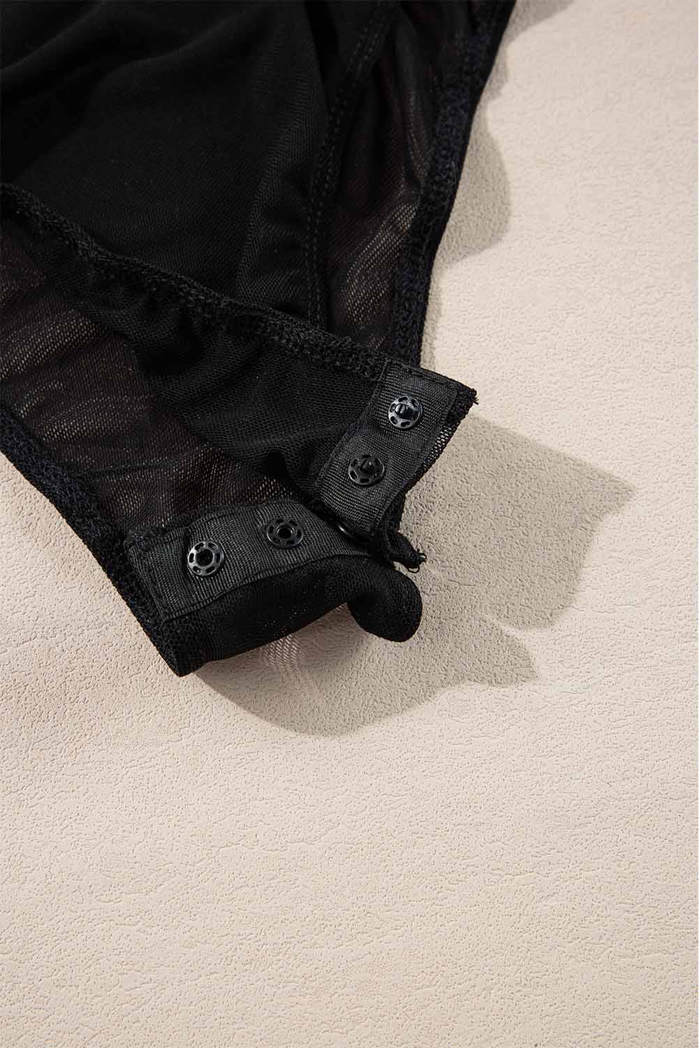 Мрежесто боди с дълъг ръкав