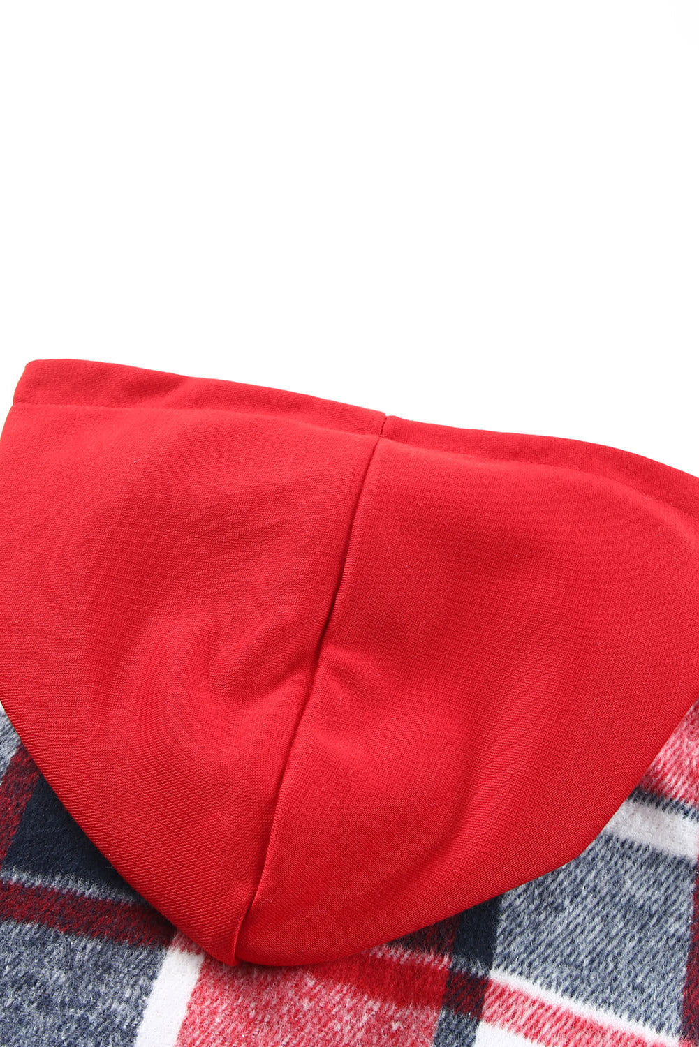 Checked shacket shirt with hood 