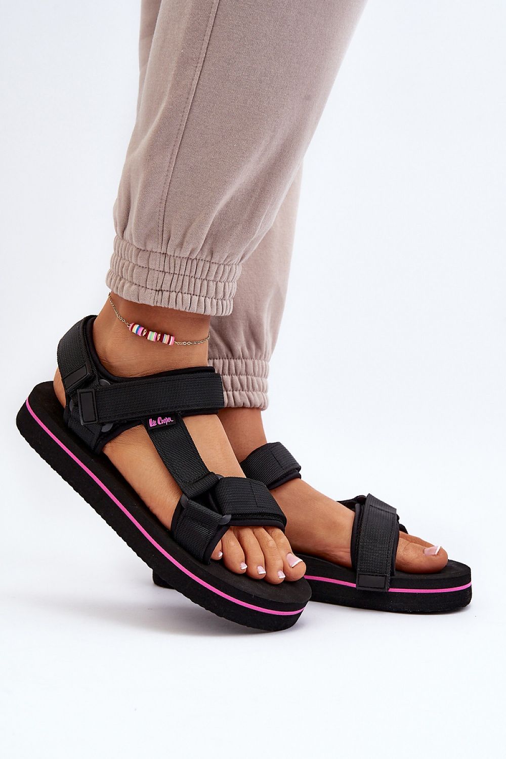 дамски черни сандали Lee Cooper