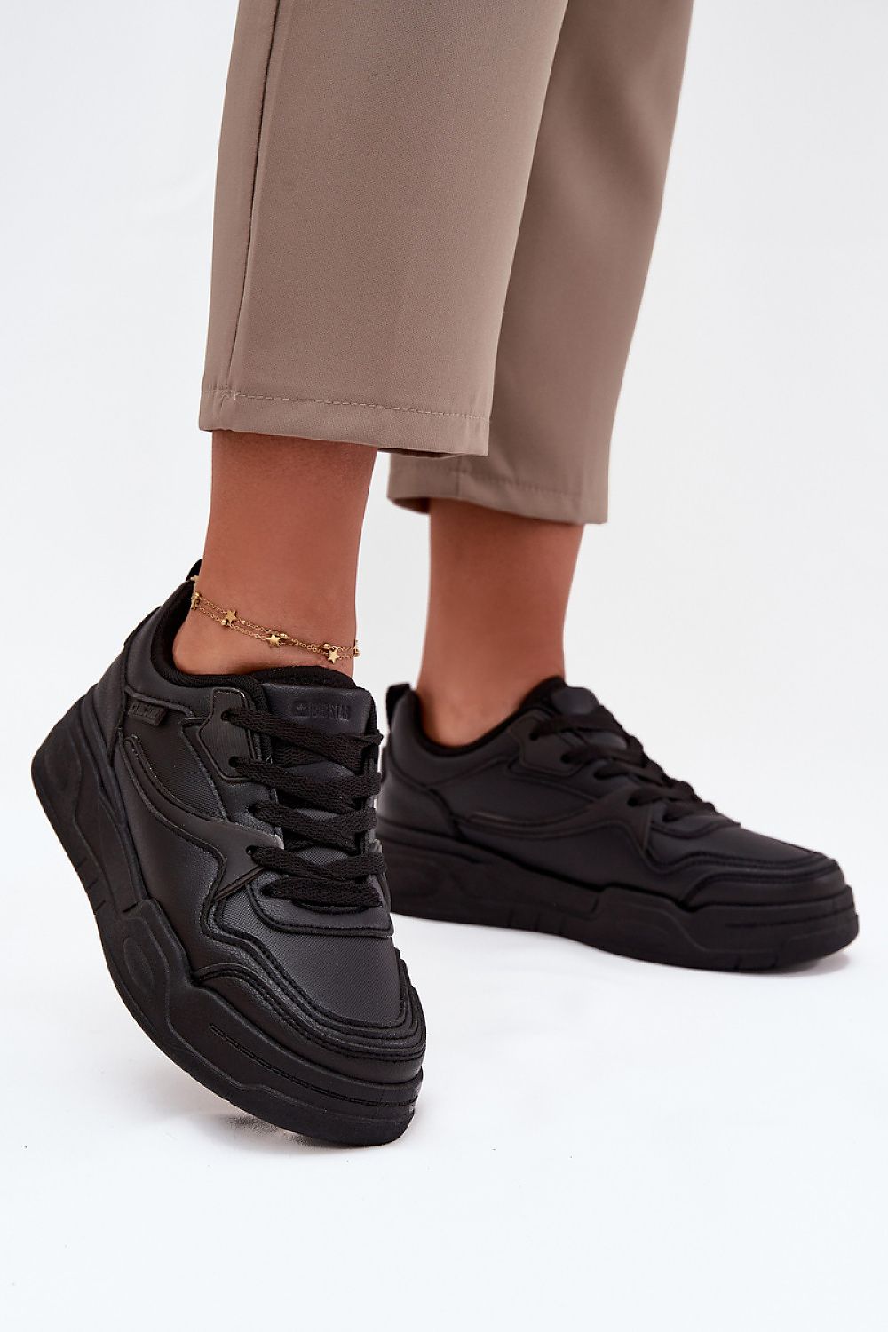 Черни дамски кецове Big Star на платформа