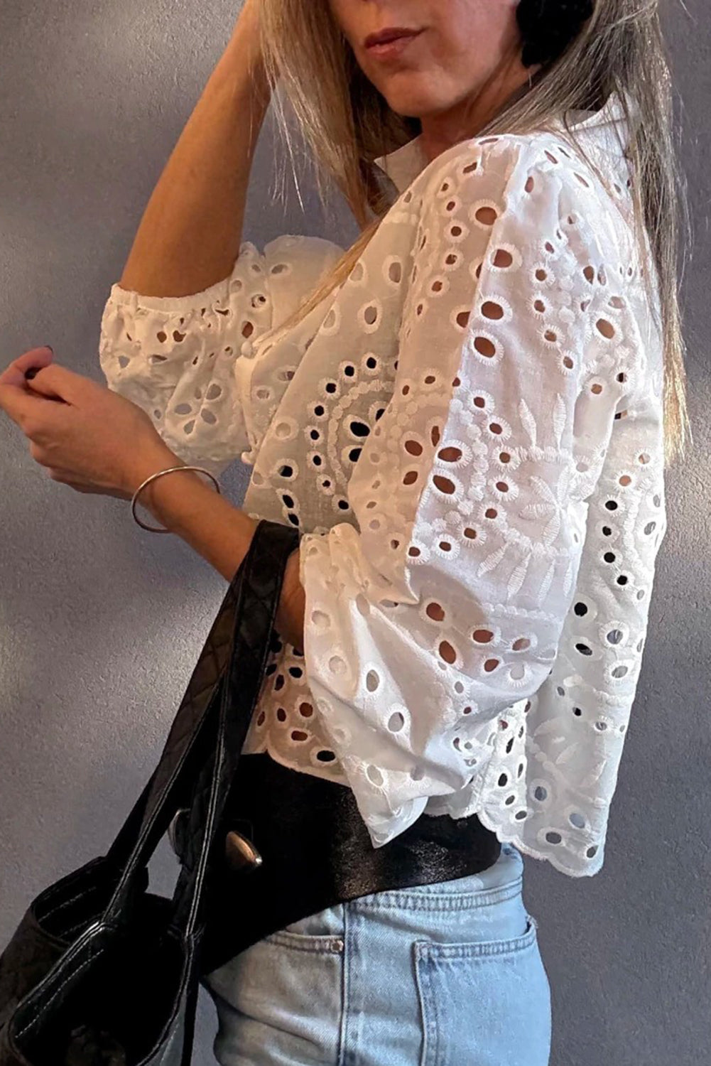 Short cotton shirt with embroidery 