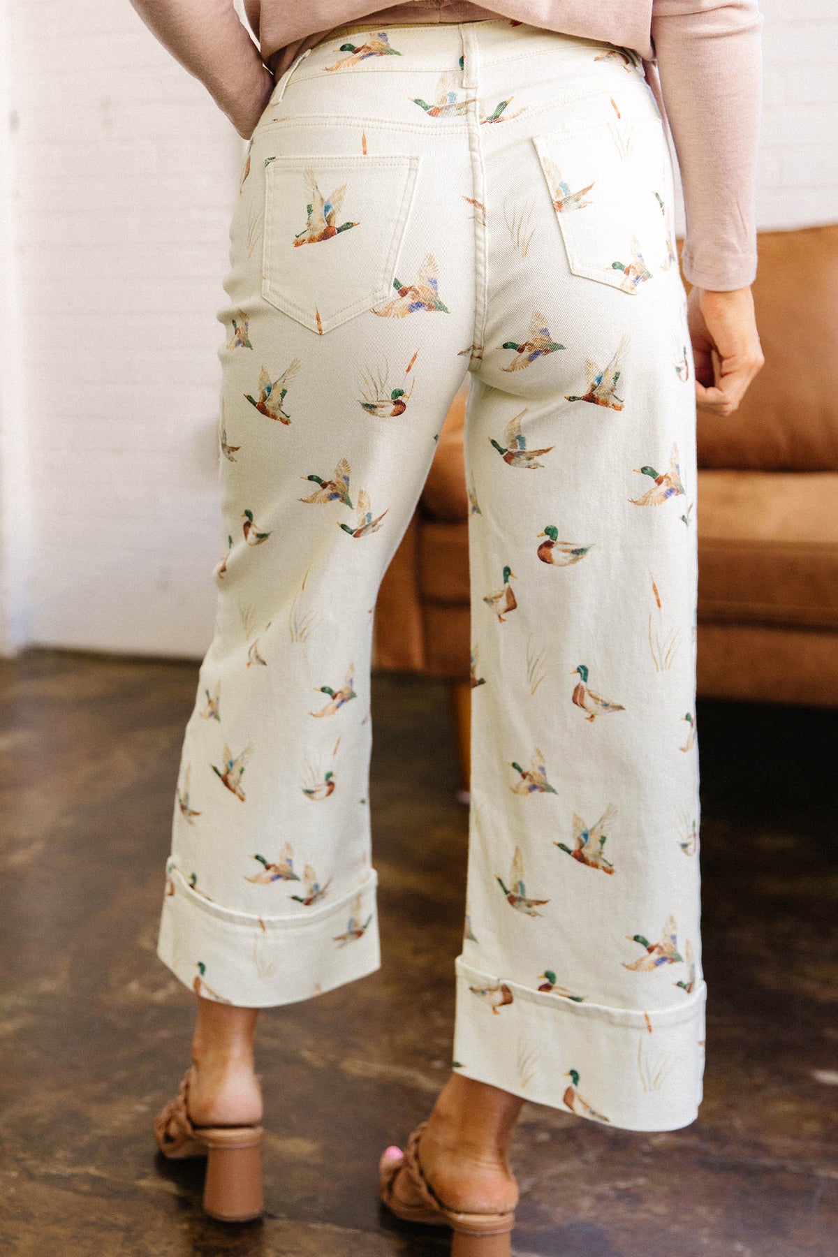 Duck-print jeans