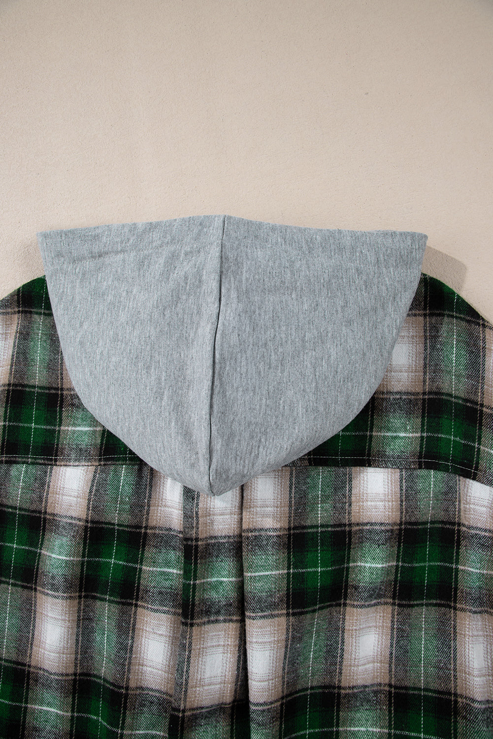 Checked shacket shirt with hood 