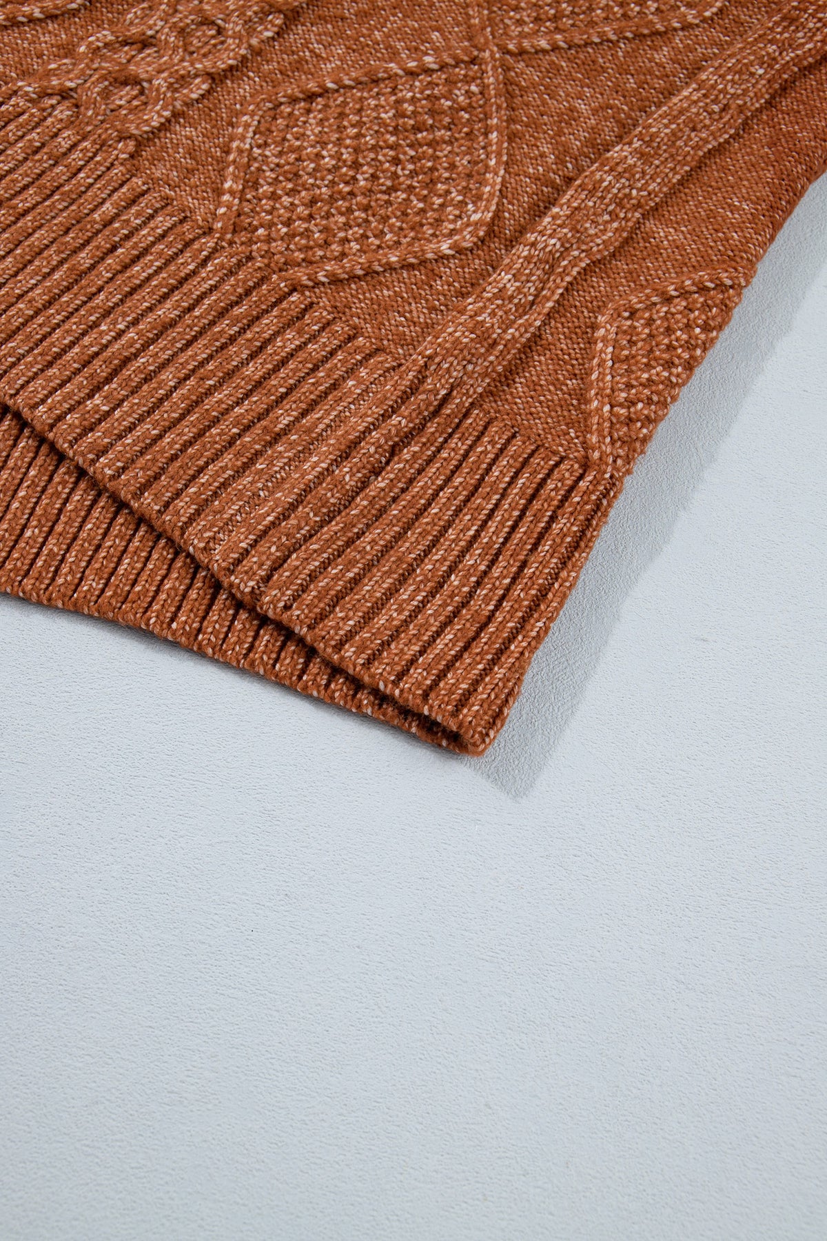 Clay Zip-Up Cable Knit Drop Shoulder Sweater Dress