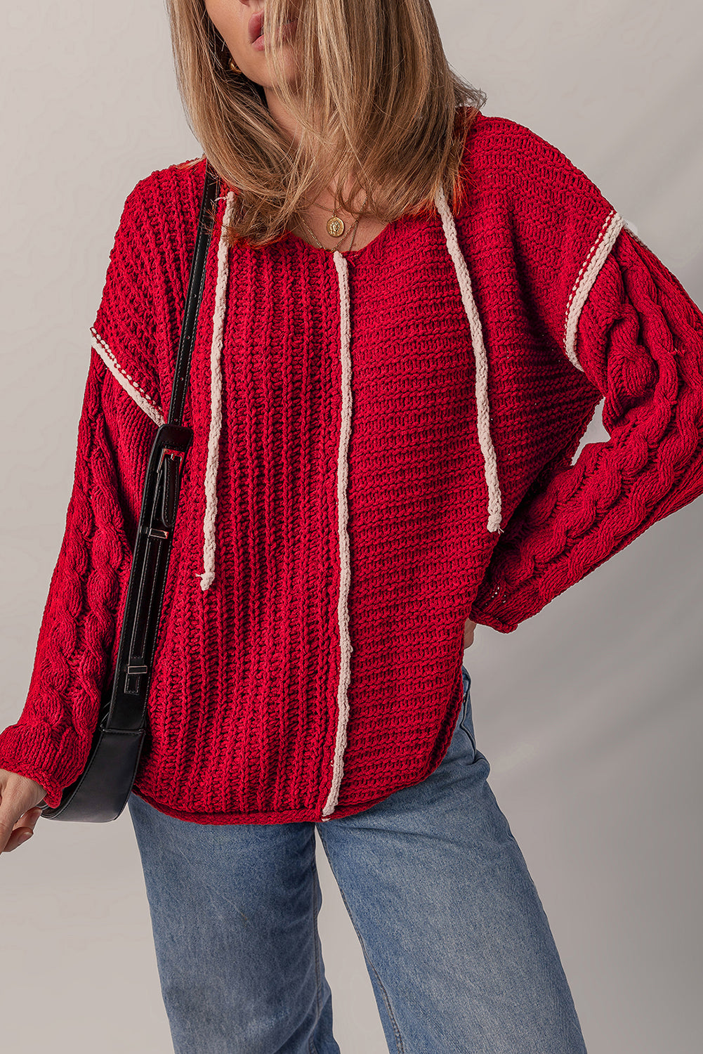 Пуловер тип суичър с качулка