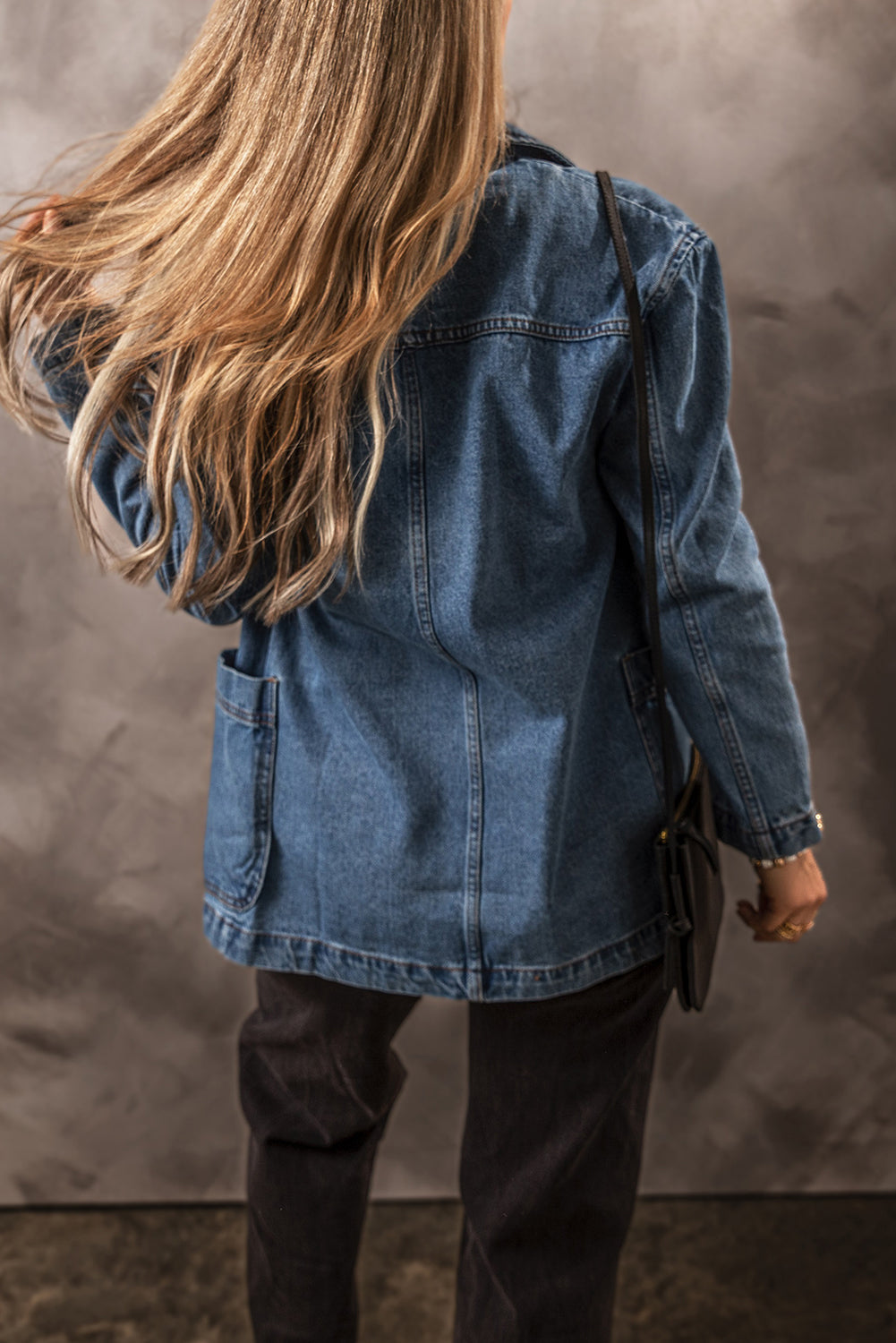 Denim jacket with lapel