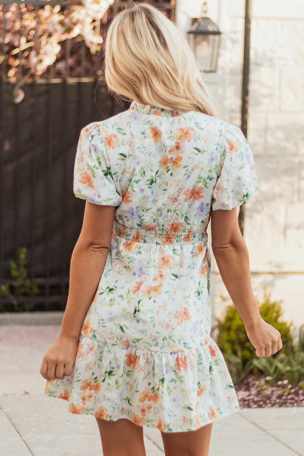Cotton dress with floral print 