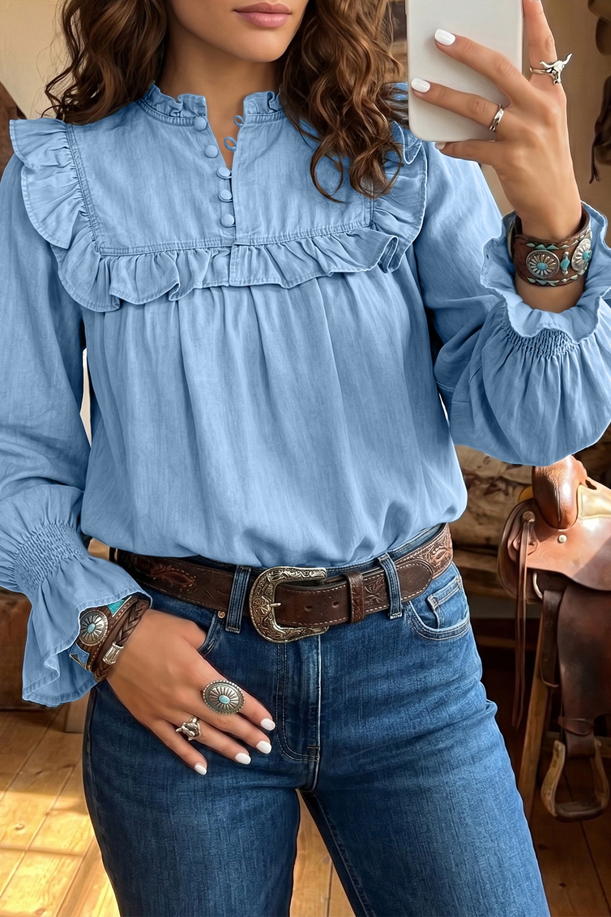 Denim blouse