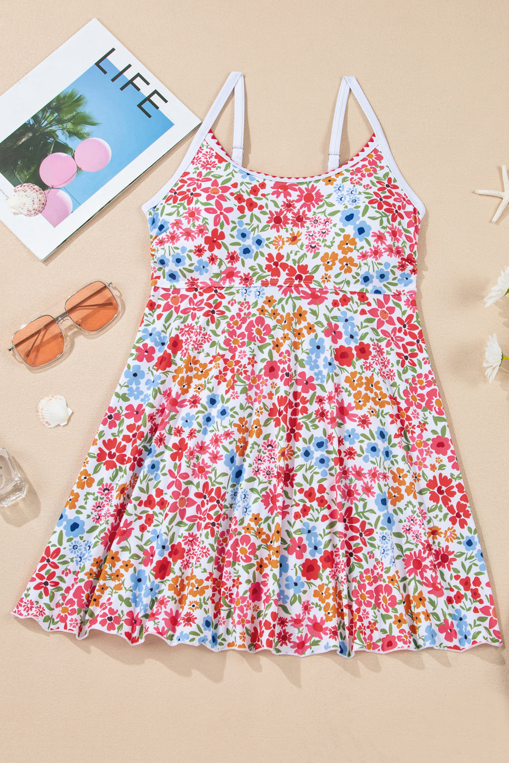 Floral print swim dress 