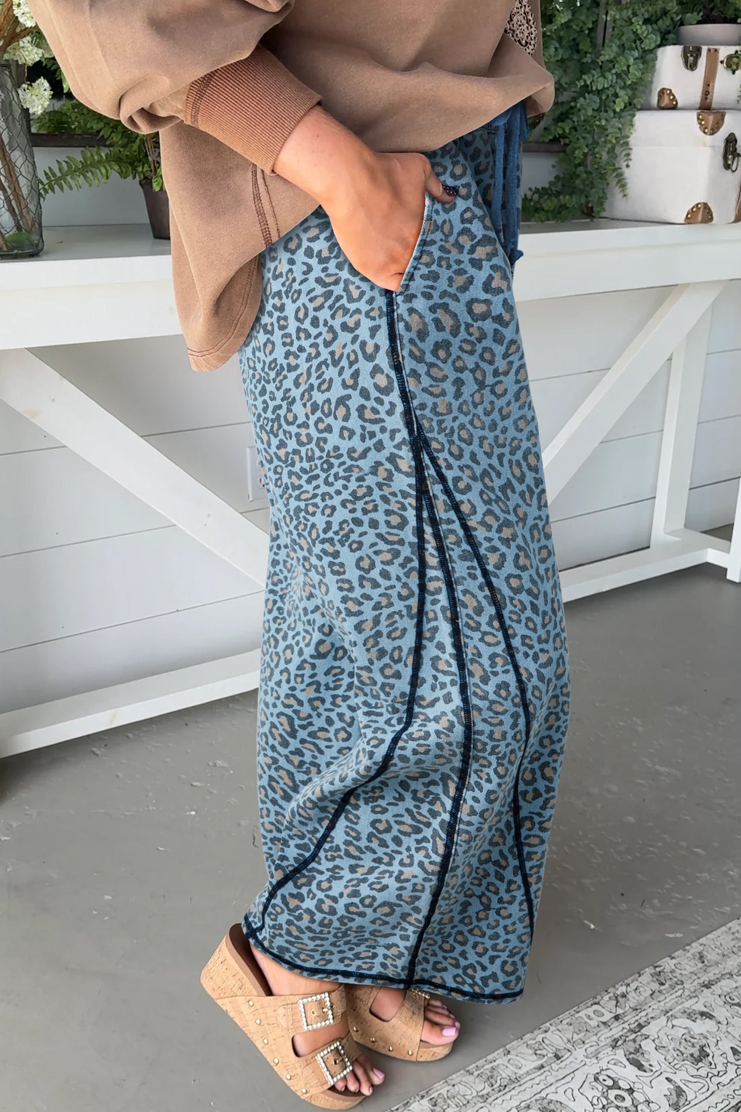 Дънки с леопардов принт