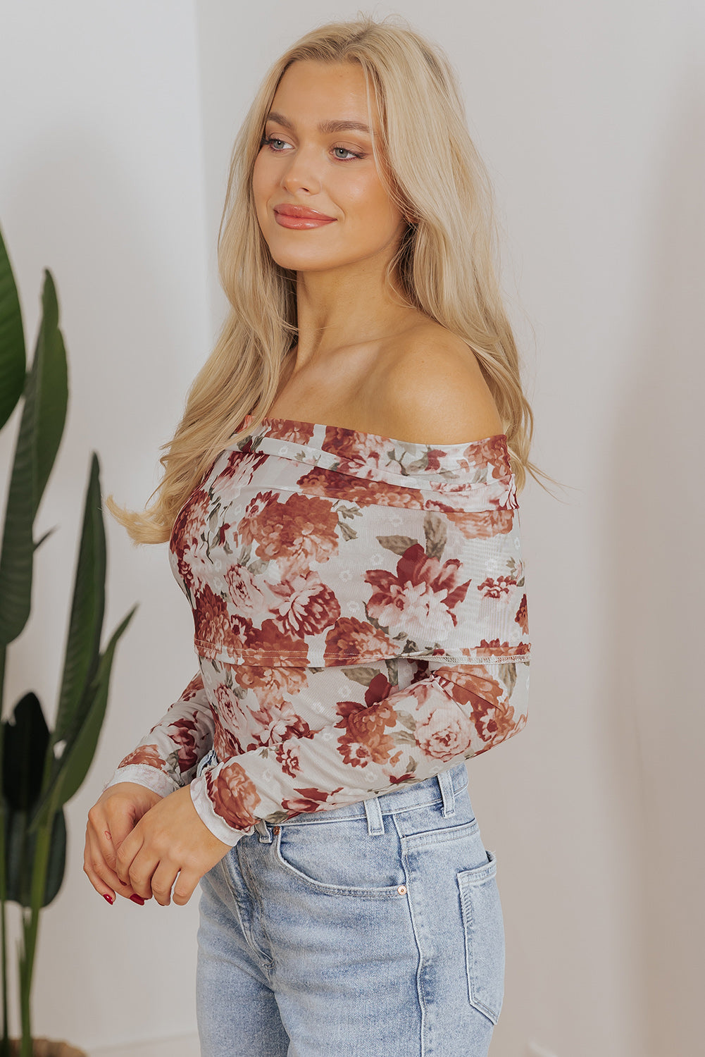 Floral print bodysuit 