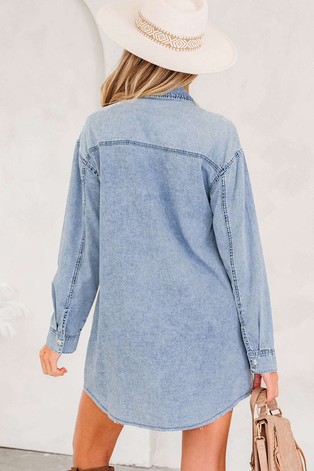 Light blue denim shirt dress - Casual chic