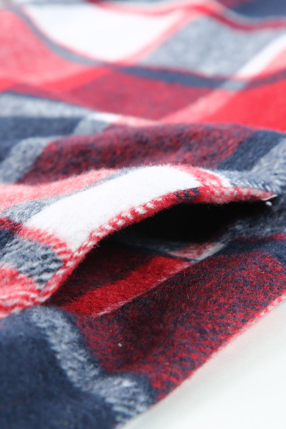 Checked shacket shirt with hood 