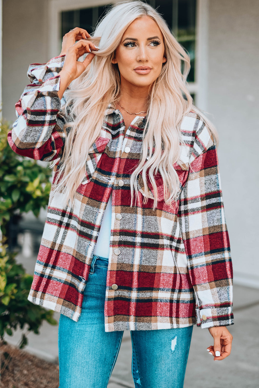 Plaid shacket shirt 
