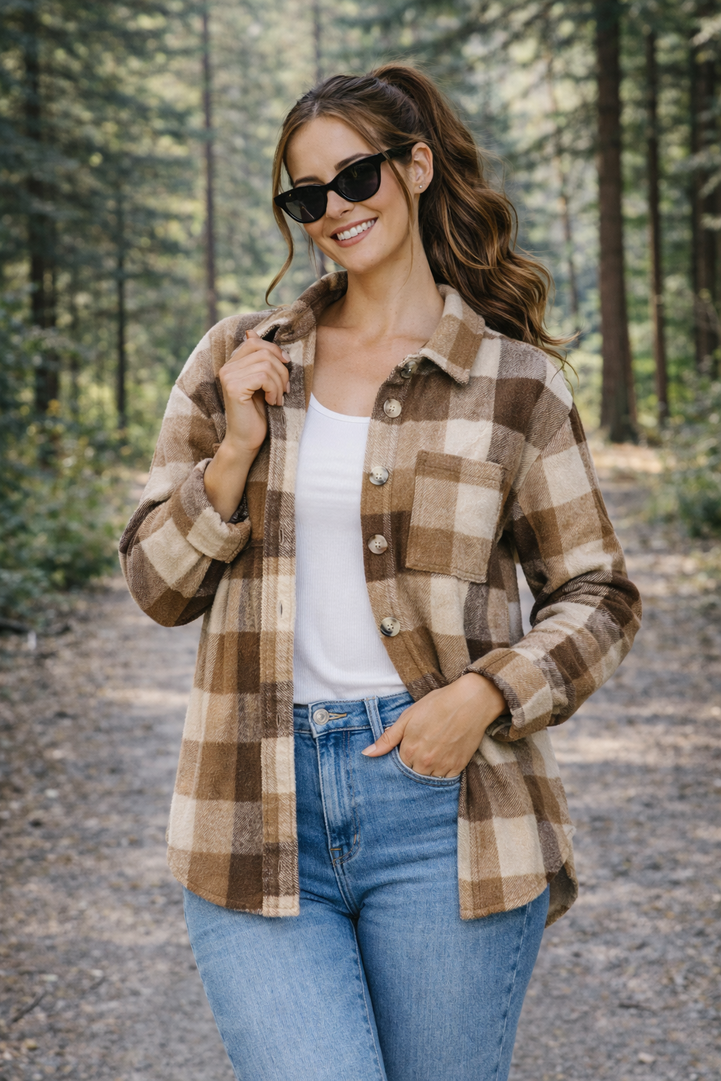 Карирана риза тип яке (shacket)