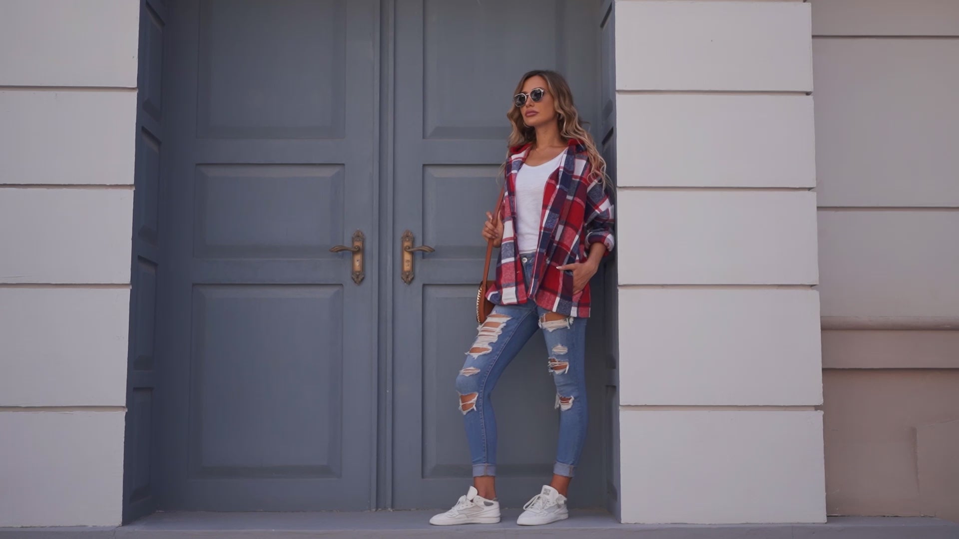 Карирана риза тип яке (shacket) с качулка