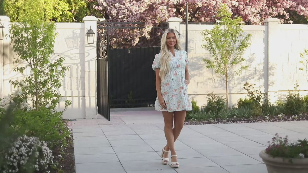 Cotton dress with floral print 