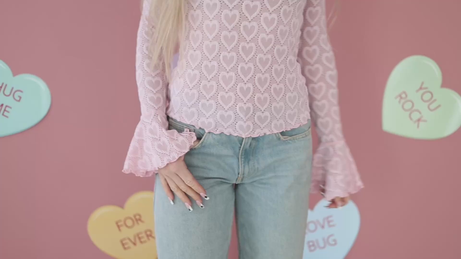 Блуза с принт на сърца